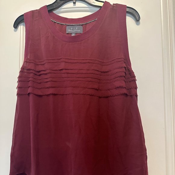 PJK Patterson J. Kincaid Tops - DIVORCE SALE! PATTERSON J. KINCAID (PJK) - Cranberry Ruffled Tank Top